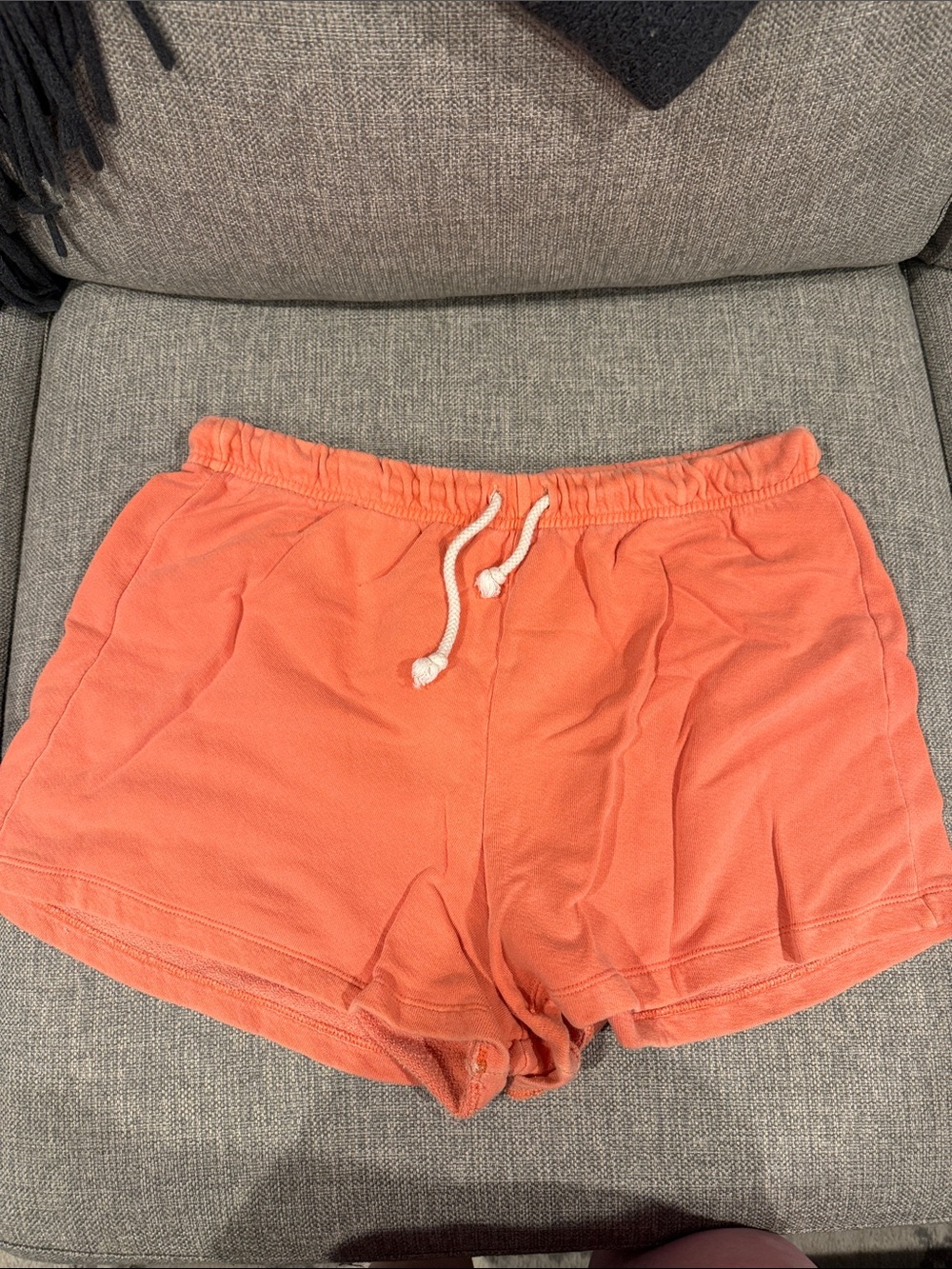 perfectwhitetee Coral Drawstring Athletic Shorts with White Cord
